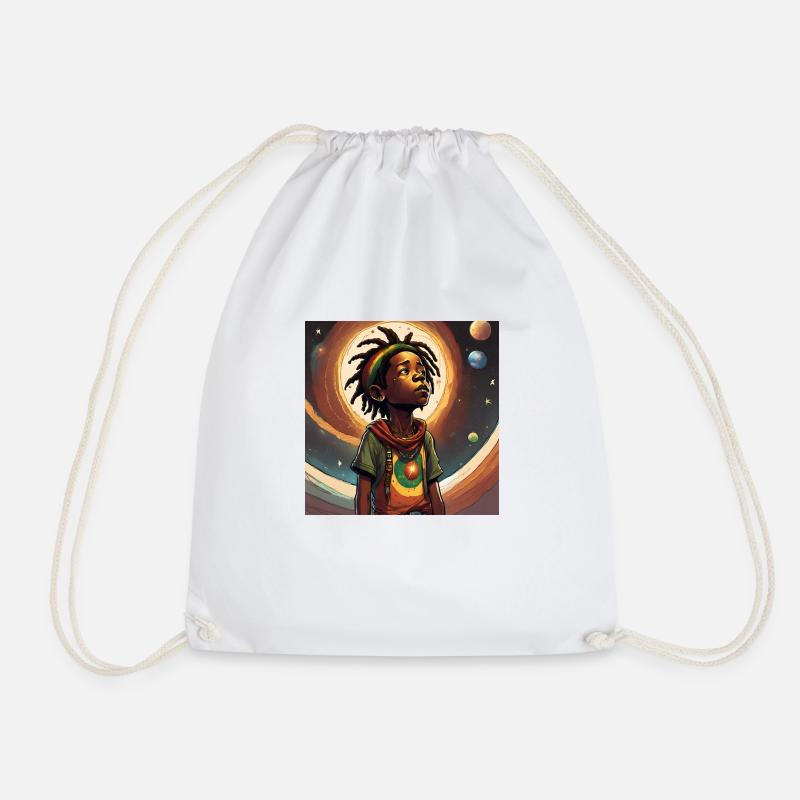 Universal Rasta Child - Drawstring Bag - white