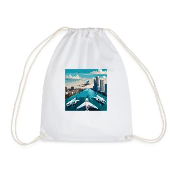 Airplane Encounter in Miami (Miami Collection) - Turnbeutel - Weiß - Vorne