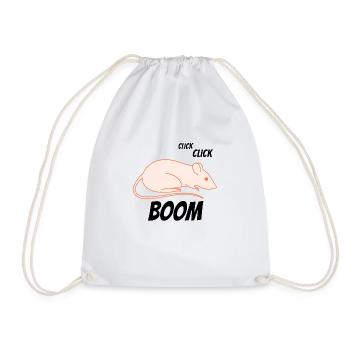 La souris fait clic clic boum ! - Sac de sport léger - blanc - Devant