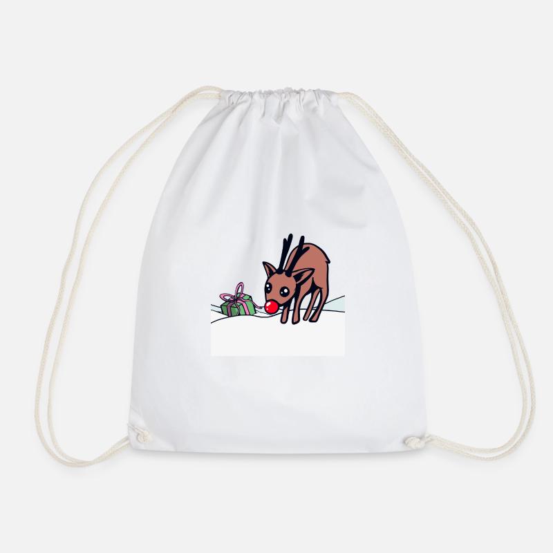 Rudolph und das verschneite Geschenk - Turnbeutel - Weiß