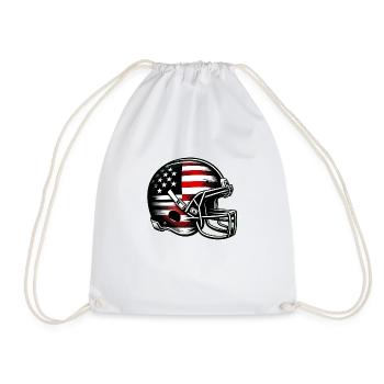 American football helmet street art US flag - Drawstring Bag - white - Front