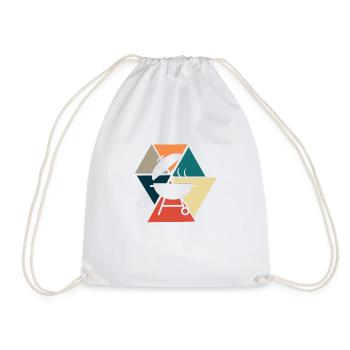 Vintage Retro BBQ - BBQ Gift Idea - Drawstring Bag - white - Front