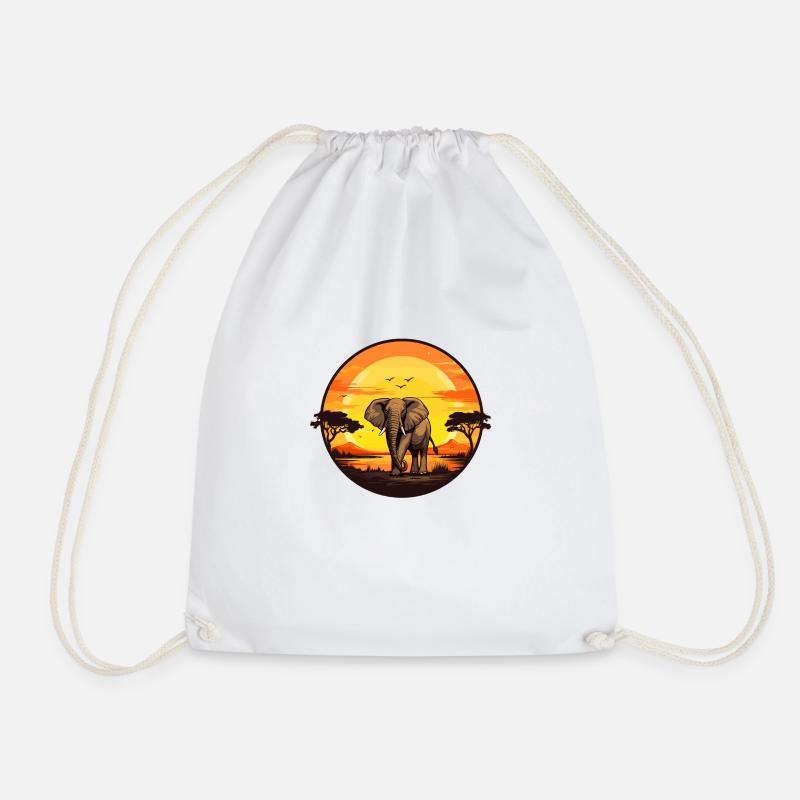 African Sun - Drawstring Bag - white