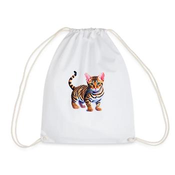 Bengal Cat Kitten Bengal Kitten Cat Owner - Drawstring Bag - white - Front