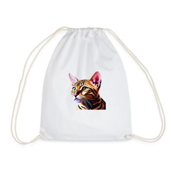 Bengal Cat Kitten Bengal Kitten Cat Owner - Drawstring Bag - white - Front