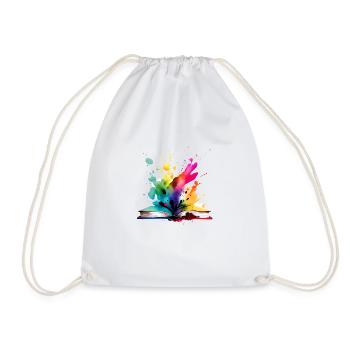 Book Reading Books Gift Reader Book Lover - Drawstring Bag - white - Front