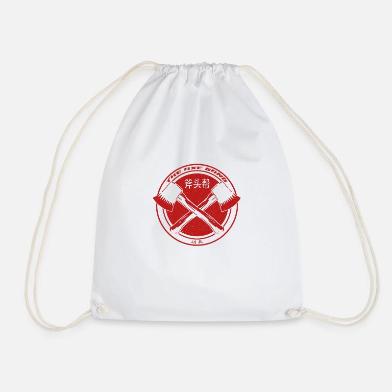 The Axe Gang - Red - Drawstring Bag - white