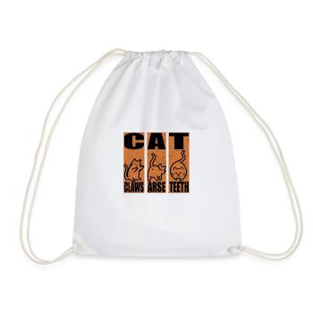 CAT Claws arse teeth - Drawstring Bag - white - Front