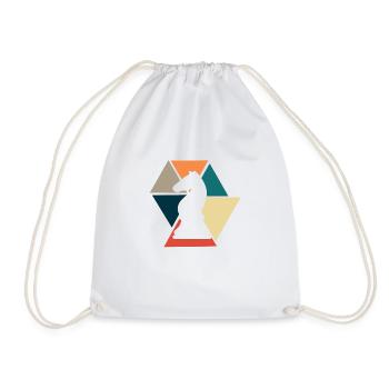 Vintage Retro Chess Sets- Gift Idea Games - Drawstring Bag - white - Front