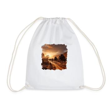Camels are adapted to desert conditions - Drawstring Bag - white - Front