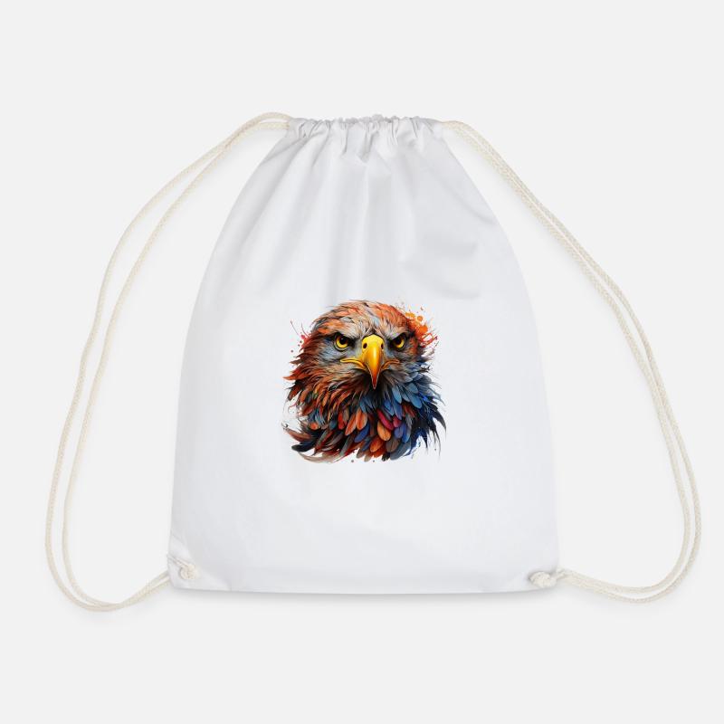 Eagle King of the Skies - Drawstring Bag - white