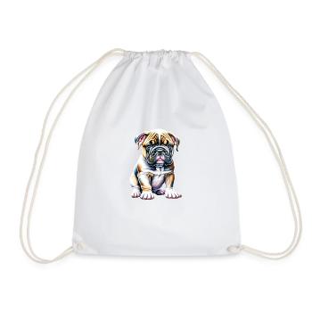 Dog Owner English Bulldog Dog Mastiff Dogs - Drawstring Bag - white - Front