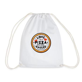 Liebe ist eine Pizza mit extra Käse - Turnbeutel - Weiß - Vorne