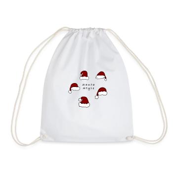 Père Noël style Père Noël chapeau Noël Père - Sac de sport léger - blanc - Devant