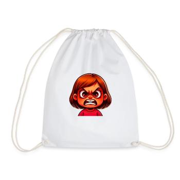 Angry Girl - Drawstring Bag - white - Front