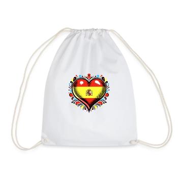 Spanisches Vintage-Herz - Turnbeutel - Weiß - Vorne