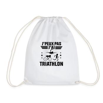 J'Peux Pas J'ai Triathlon Cadeau triathlète - Sac de sport léger - blanc - Devant