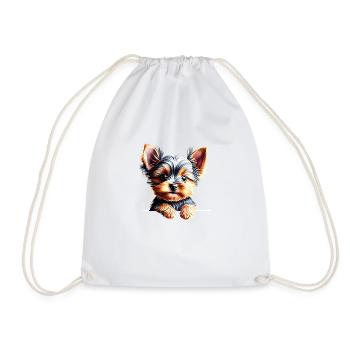 Yorkshire Terrier Chien chiot Propriétaire de chien - Sac de sport léger - blanc - Devant