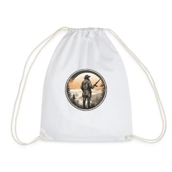 Forest Ranger Looking at the Valley - Drawstring Bag - white - Front