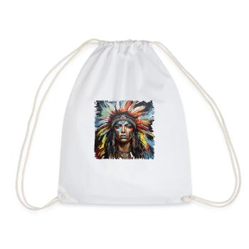 Femme Indienne Tête Indienne Chef Indien Épouse - Sac de sport léger - blanc - Devant