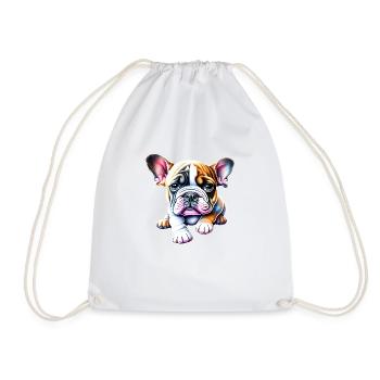 English Bulldog Dog Mastiff Dog Owner Dogs - Drawstring Bag - white - Front