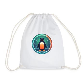 Penguin Surrounded by Snow, Love Penguins - Drawstring Bag - white - Front