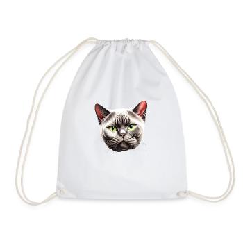 British Shorthair Cat Cat Cat Kitten - Drawstring Bag - white - Front