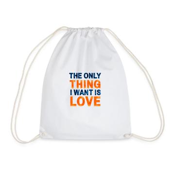 AMOUR. Une chemise, un mot. - Sac de sport léger - blanc - Devant