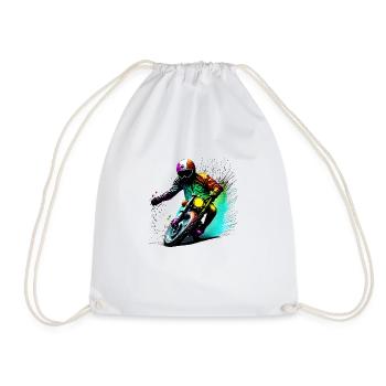 Motorcycle Motorcross Motorcyclist Motorbike Fan - Drawstring Bag - white - Front