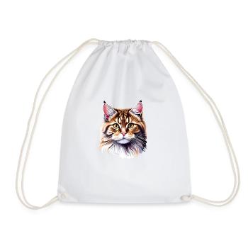 Maine Coon Cat Kitten Cat Owner Male Cat - Drawstring Bag - white - Front