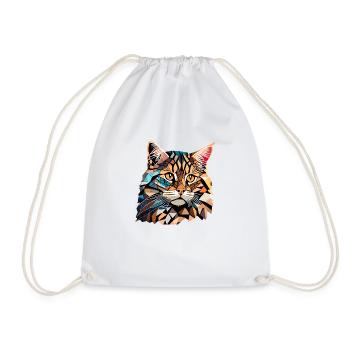 Maine Coon Cat Kitten Cat Owner Male Cat - Drawstring Bag - white - Front