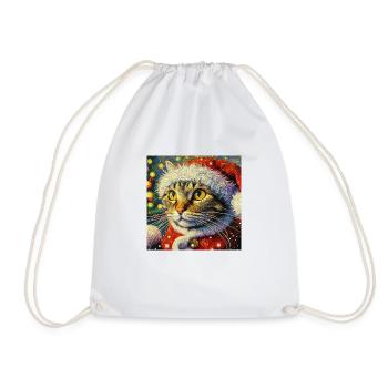 Père Noël tigré dans un style van Gogh - Sac de sport léger - blanc - Devant