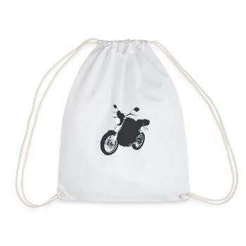 Motorcycle Fan Motorcycle Motorcyclist Motorcross - Drawstring Bag - white - Front