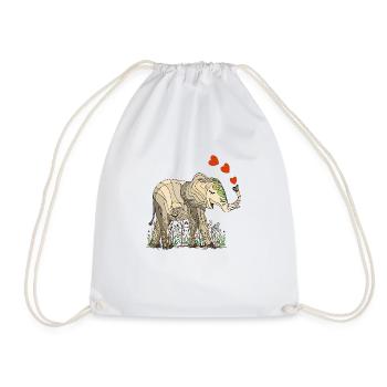 Elefant - Turnbeutel - Weiß - Vorne