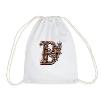 Abstract Futuristic Illustrations Symbols Words - Drawstring Bag - white - Front