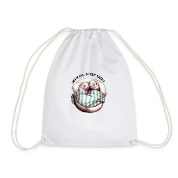 Whiskered Slumber - Drawstring Bag - white - Front
