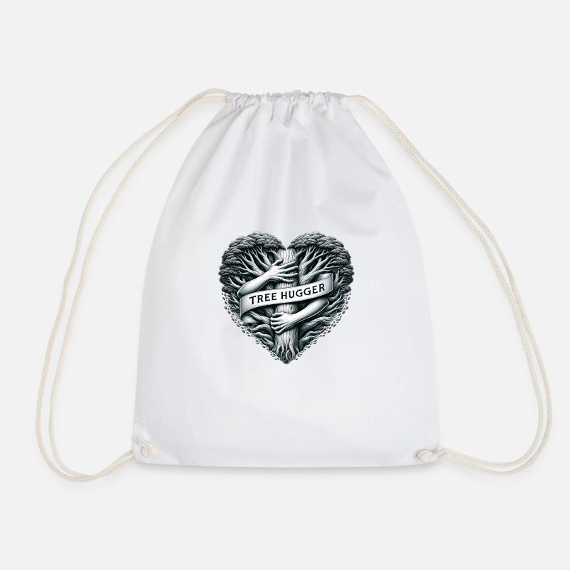 Tree Hugger - Drawstring Bag - white