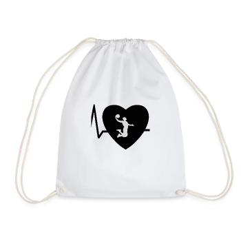 Heartbeat Basketball - Drawstring Bag - white - Front