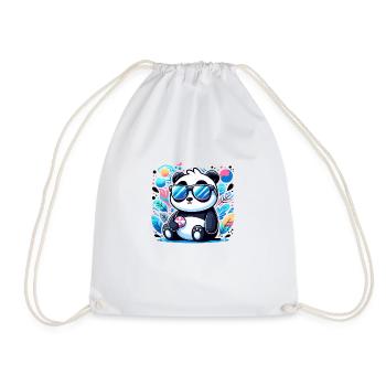 Panda Sonnenbrille - Turnbeutel - Weiß - Vorne