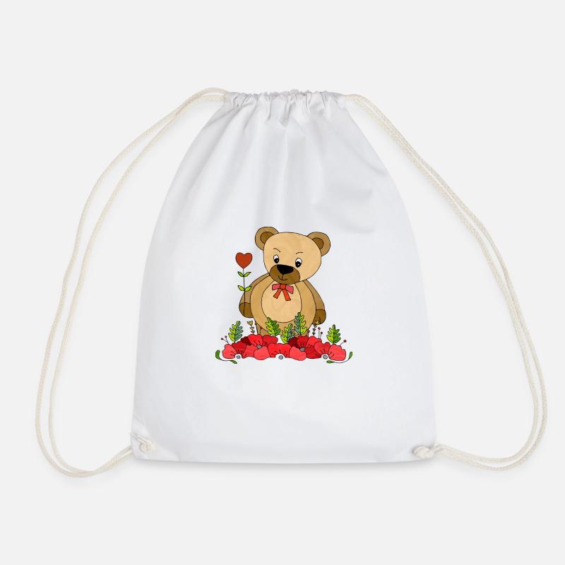 Teddybär - Turnbeutel - Weiß