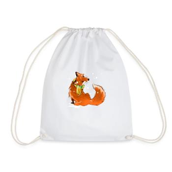 Fox in the snow - Drawstring Bag - white - Front