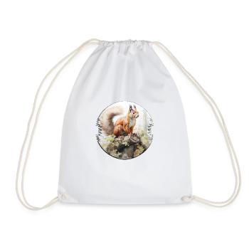 Squirrels are social animals - Drawstring Bag - white - Front