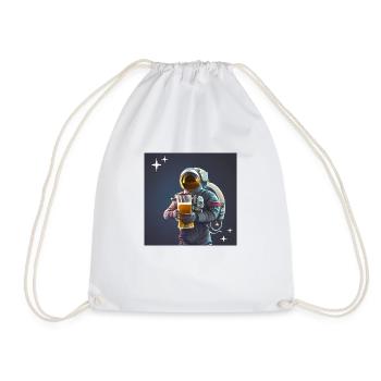 Astronaut beer - Drawstring Bag - white - Front