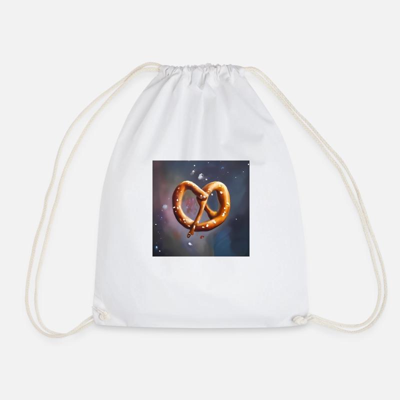 Pretzel Galaxy - Drawstring Bag - white