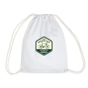 Münster Bicycle - Drawstring Bag - white - Front