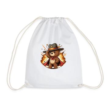 Teddy bear - Drawstring Bag - white - Front