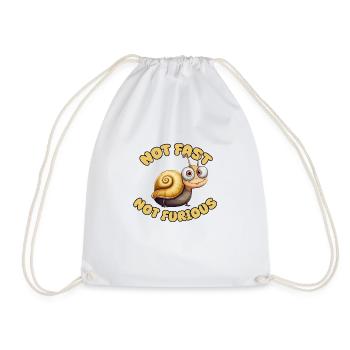 Snail - Not fast not furious - Drawstring Bag - white - Front