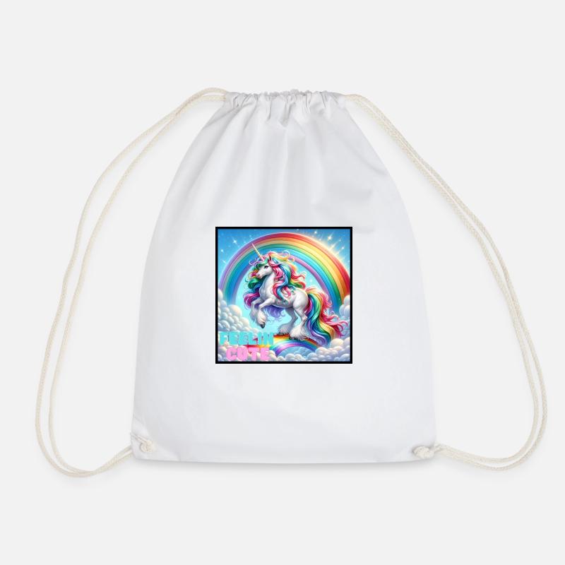 Unicorn on a rainbow - Turnbeutel - Weiß