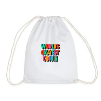 Okayest cousin with a twist 2 - Drawstring Bag - white - Front