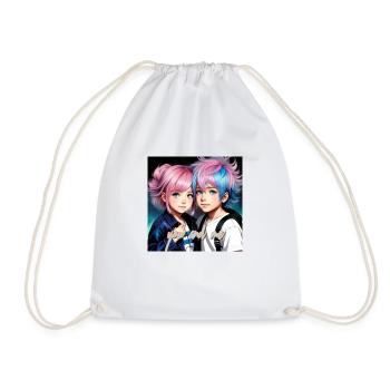 you and me - Drawstring Bag - white - Front